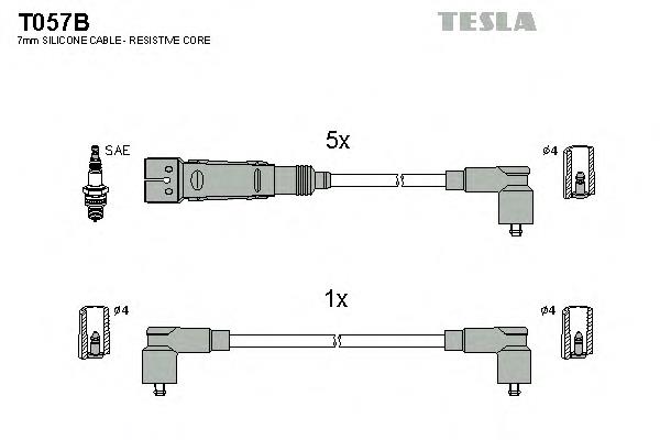 T057B Tesla juego de cables de encendido