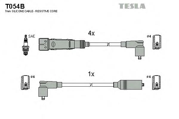 T054B Tesla cables de bujías