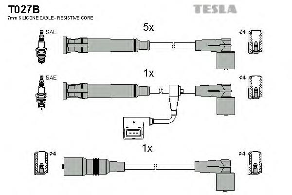 T027B Tesla juego de cables de encendido