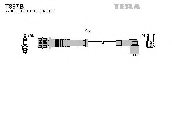 T897B Tesla cables de bujías