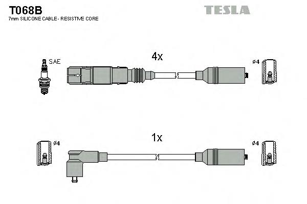 T068B Tesla juego de cables de encendido