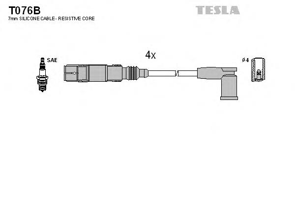 T076B Tesla cables de bujías