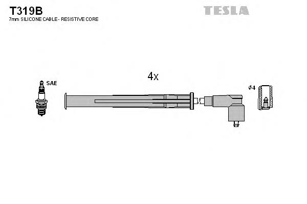 T319B Tesla juego de cables de encendido