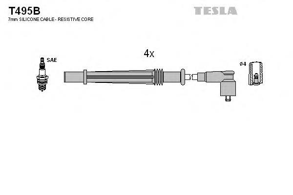 T495B Tesla cables de bujías
