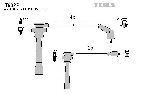 T632P Tesla cables de bujías