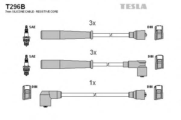 T296B Tesla juego de cables de encendido