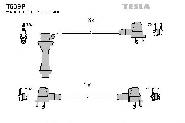 T639P Tesla juego de cables de encendido