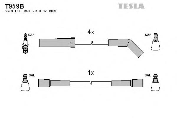 Juego de cables de encendido T959B Tesla