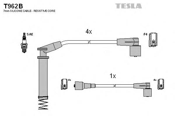 T962B Tesla cables de bujías