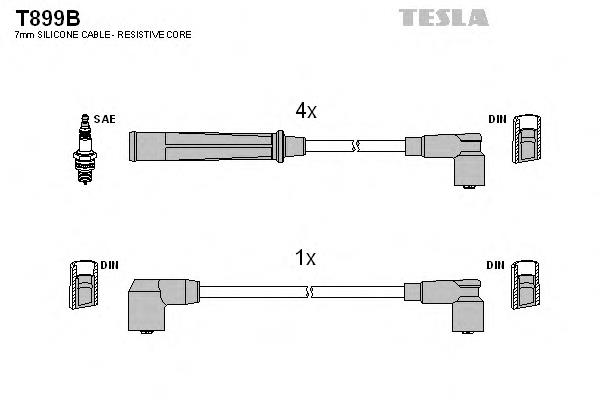 Juego de cables de encendido T899B Tesla