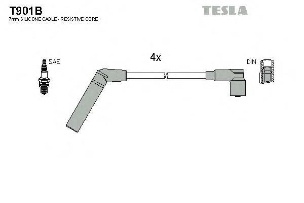 T901B Tesla Cables de alta tensión, juego