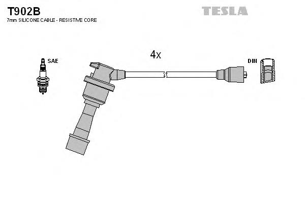 T902B Tesla juego de cables de encendido