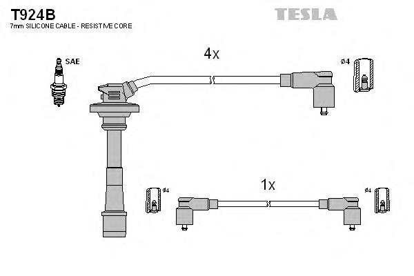 T924B Tesla cables de bujías