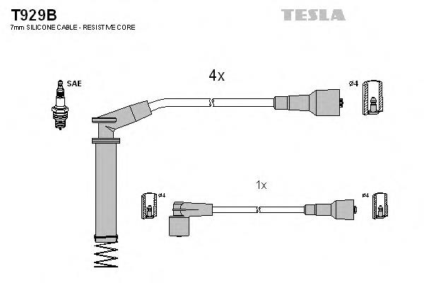 T929B Tesla cables de bujías