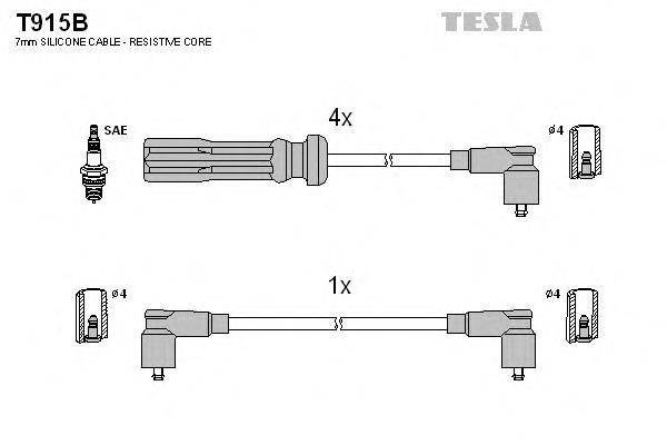 T915B Tesla cables de bujías
