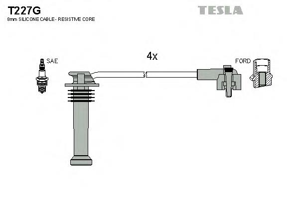 T227G Tesla cables de bujías