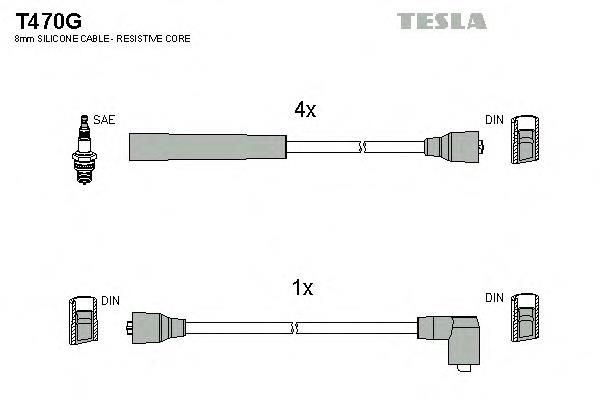 T470G Tesla juego de cables de encendido