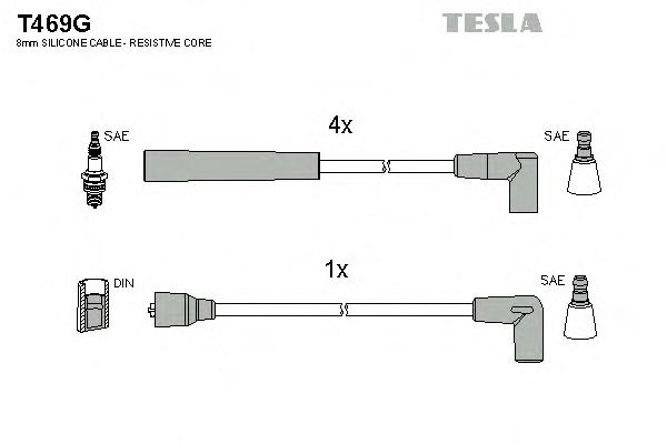 T469G Tesla cables de bujías
