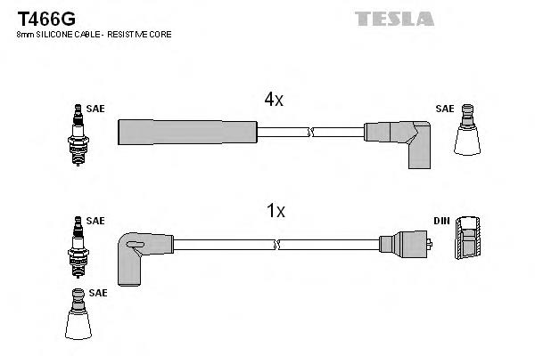 T466G Tesla juego de cables de encendido