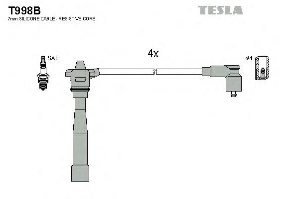 T998B Tesla juego de cables de encendido