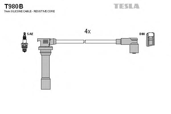 T980B Tesla cables de bujías