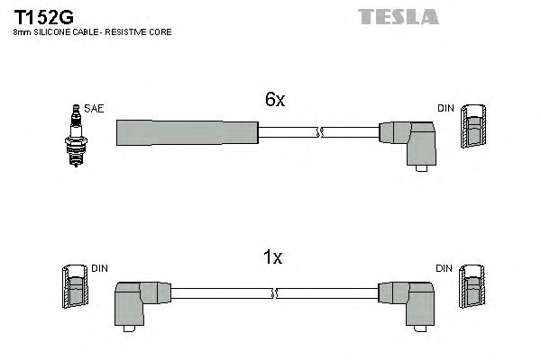T152G Tesla cables de bujías