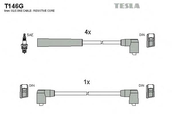 T146G Tesla juego de cables de encendido