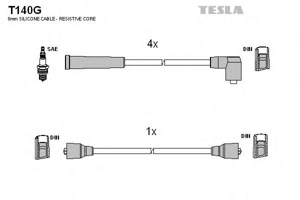 T140G Tesla cables de bujías