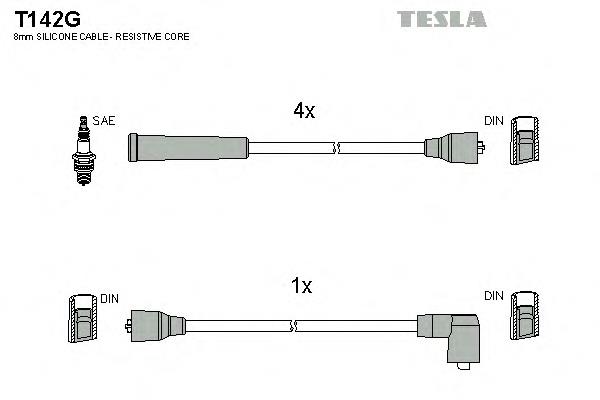 T142G Tesla juego de cables de encendido