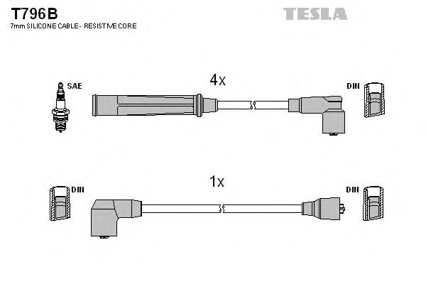 T796B Tesla juego de cables de encendido