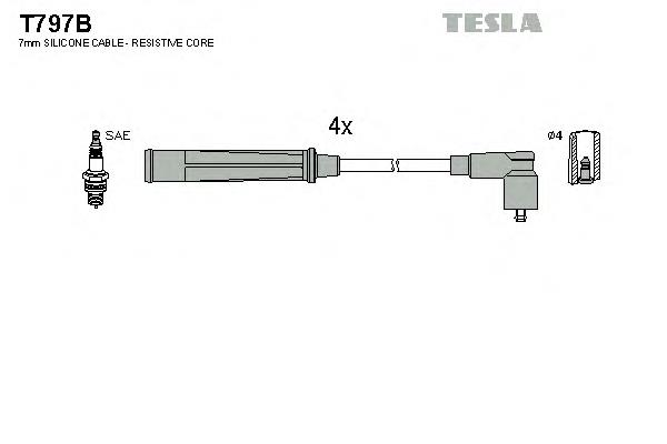 Juego de cables de encendido T797B Tesla