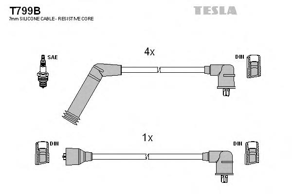 Juego de cables de encendido T799B Tesla