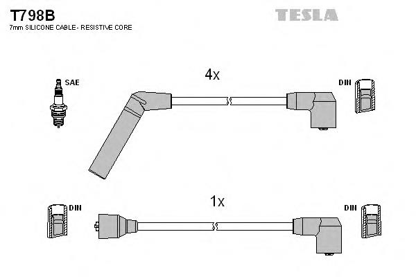 T798B Tesla juego de cables de encendido