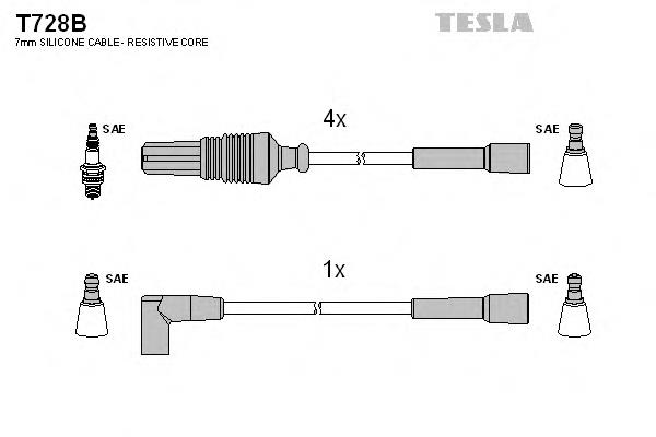 T728B Tesla cables de bujías