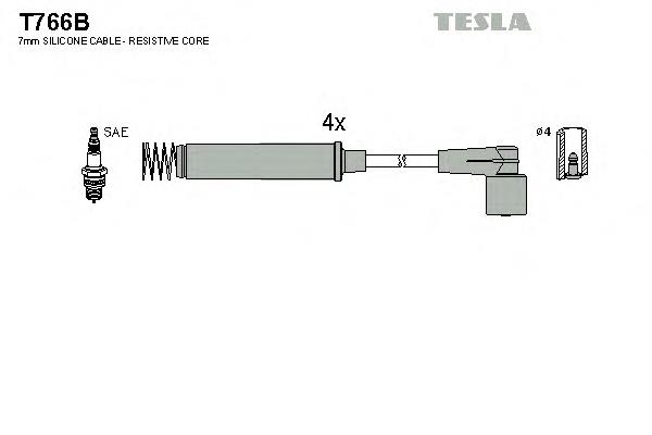 T766B Tesla juego de cables de encendido