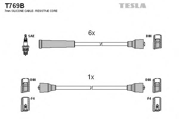 T769B Tesla cables de bujías