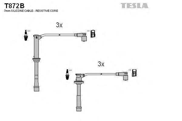 Juego de cables de encendido T872B Tesla