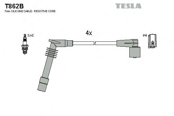T862B Tesla cables de bujías