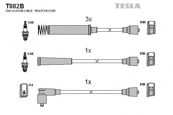 T882B Tesla cables de bujías