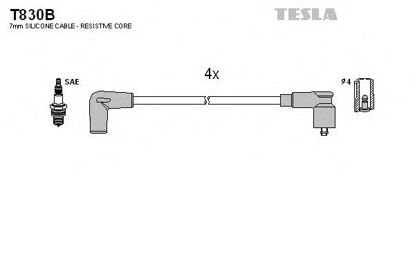 T830B Tesla cables de bujías