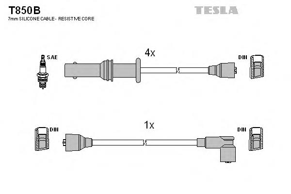 T850B Tesla cables de bujías