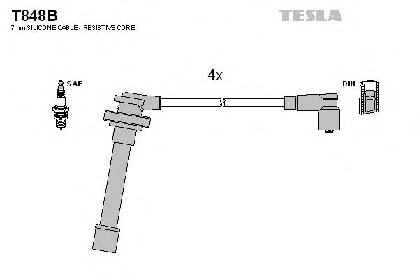 T848B Tesla cables de bujías