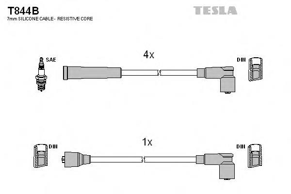 T844B Tesla juego de cables de encendido