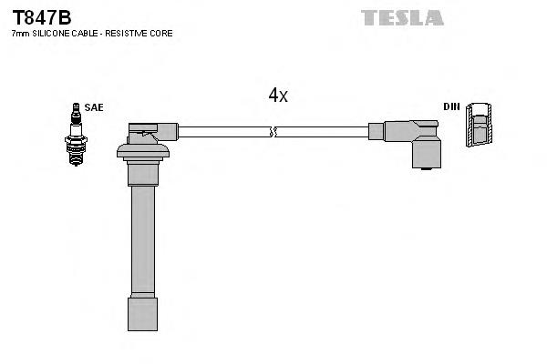 T847B Tesla cables de bujías