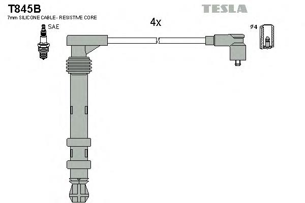 T845B Tesla cables de bujías