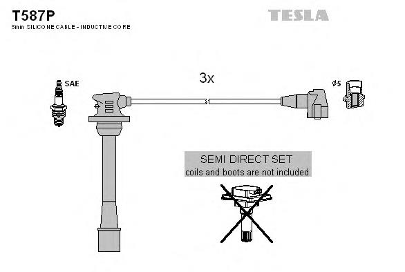 T587P Tesla juego de cables de encendido