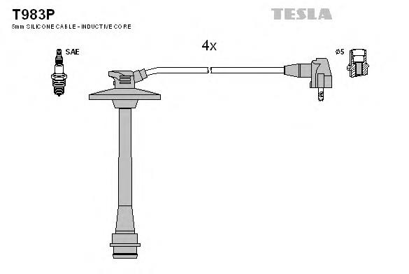 T983P Tesla cables de bujías