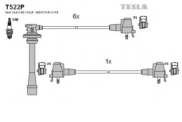 T522P Tesla juego de cables de encendido