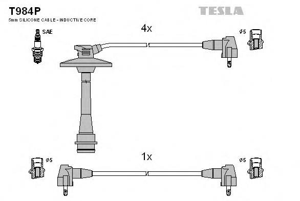 T984P Tesla juego de cables de encendido