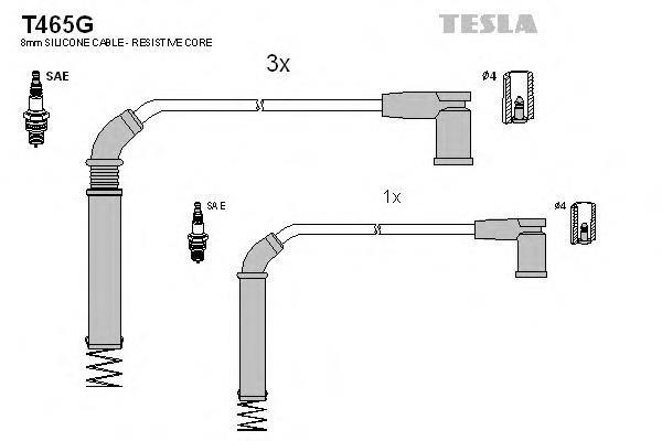 Juego de cables de encendido T465G Tesla